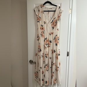 Free People Ivory Flowered Maxi Dress